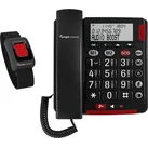 Amplicomms BigTel 50 Alarm Plus Schnurgebundenes Seniorentelefon für Hörgeräte kompatibel, inkl. Notrufsender, Wahlwiederholung