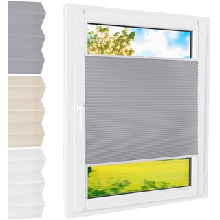 Plissee Klemmfix Standardmaß - Farbe: Grau, Breite (cm): 65, Höhe (cm): 140