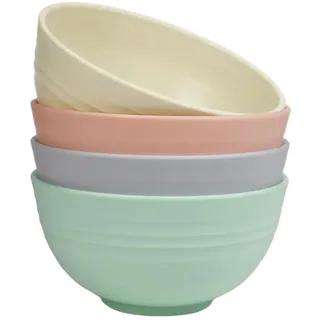 greenandlife 24 OZ Kunststoff Müslischalen/Salatschalen, Ramen Schüssel 4er Set, Leicht und Unzerbrechliche, BPA-frei, Camping Suppenschalen für Kinder und Erwachesene, Mikrowellen& Spülmaschinenfest