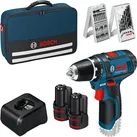 Bosch Akku-Bohrschrauber 'GSR 12V-15 Professional' mit 2 Akkus, Tasche und Zubehörset