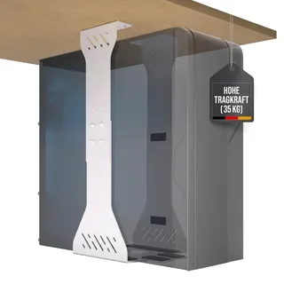 Ultimate Setup PC Halterung unter Schreibtisch – Schwerlast Computer Halterung unter Schreibtisch – Bis zu 35 kg Tragfähigkeit - Anpassbare Tower Halterung – Flexibler PC Halter (Weiß)
