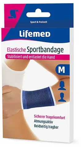Lifemed Elastische Sportbandage blau "Handstütze" L / 12 Stück