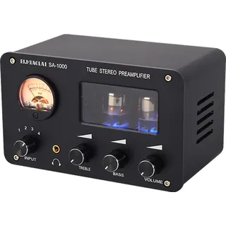 SA-1000 Audiophiler Roehrenvorverstaerker Audio HiFi Elektrischer Roehrenverstaerker 4 Eingaenge 2 Ausgaenge Audioschnittstellen Verlustfreier Audi... - Schwarz