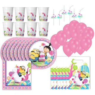Minions Einhorn - Kindergeburtstags-Set (73-teilig)