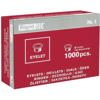 Rapid 31073113 Öse Nummer 1, 4mm, vermessingt, 1000 Stück