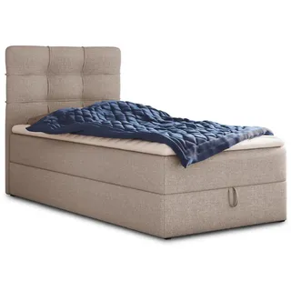 Sofnet Boxspringbett Best Mini mit Bettkasten und Matratzentopper - Einzelbett mit Bonell-Matratze und Topper, Polsterbett, Bett, Schlafzimmer Betten, Boxspringbetten