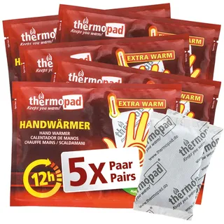 Handwärmer – DAS ORIGINAL 5 Paar Wärmepads für 12 Stunden Wärme I Sofort eins...