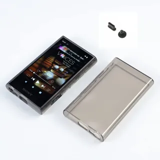 AudioPartner Weiche transparente Schutzhülle für Sony Walkman NW-A306 NW-A307 NW-A300 Serie mit Staubstecker (Clear Black)