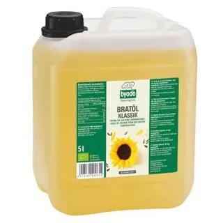 Byodo Sonnenblumenöl Klassik BIO, hocherhitzbar, kaltgepresst, 5 Liter