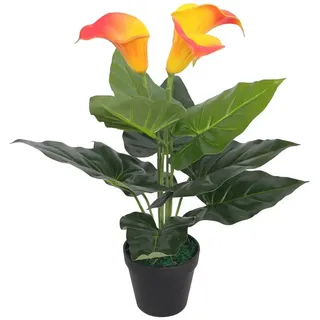 vidaXL Künstliche Calla-Lilie mit Topf 45 cm Rot und Gelb