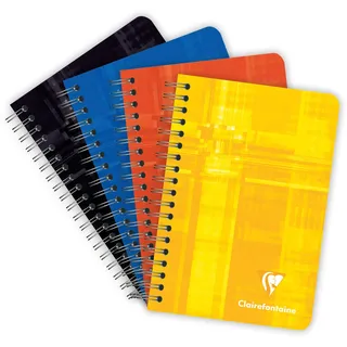 Clairefontaine 8502C - Spiralheft kariert, 9 x 14 cm, 90 Blatt, 90g, 1 Stück farbig sortiert