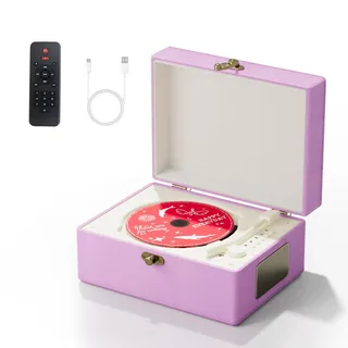 Yintiny CD-Player aus Leder mit Lautsprechern für Heimdekoration