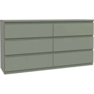 Forte Kommode »Edmore«, große Kommode, grifflose Front, Stauraum, 6 Schubladen, grün