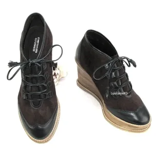 COMPTOIR DES COTONNIERS Schuhe Keil Marine Und Brown 38 Neu Box