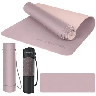 EliteAthlete Yogamatte - Sportmatte - Fitnessmatte - Yoga Matte - 183x61x0.6 cm rosa 0.6 MM