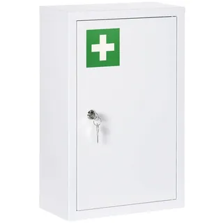 kleankin Medizinschrank Apothekerschrank Abschließbarer Arzneischrank mit Wand-Medizinbox,
