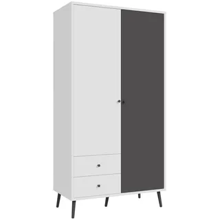 FORTE Kleiderschrank Harllson Dekor Weiß / Grau