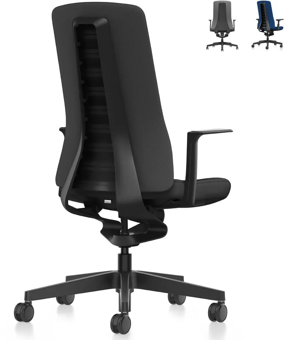 Interstuhl PUREis3 PU113 | Bürostuhl schwarz | Chillback-Rückenlehne | Konfigurator