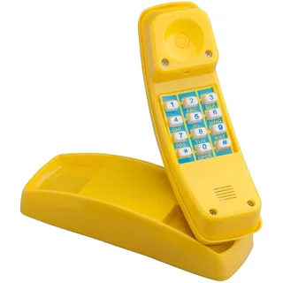 WICKEY Telefon Spieltelefon Kindertelefon Telefonattrappe, gelb, 21 x 7 x 10cm