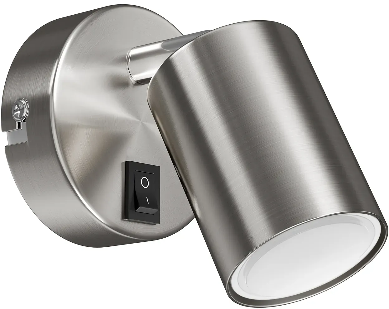 ledscom.de Wandspot WAIKA, einflammig, mit Schalter, GU10, chrom matt, inkl. GU10 LED Lampe (weiß, 4,888W, 450lm, 100°)