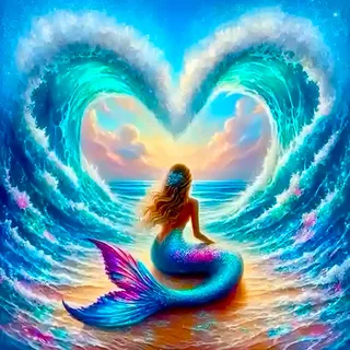 Diamond Painting - Liebe der Meerjungfrau