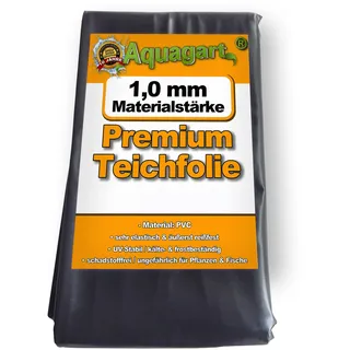 Aquagart Teichfolie PVC 1m x 4m 1,0mm schwarz Folie für den Gartenteich
