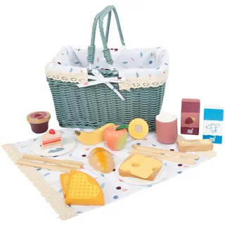 Small Foot Company small foot Picknickkorb "tasty", Zubehör für Kinderküche und Kaufladen, Rollenspielzeug für Kinder, ab 3 Jahren,