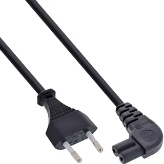 InLine InLine® 16650Z Netzkabel, Netzstecker auf Euro 8 C7 Stecker, gewinkelt, 0,3m