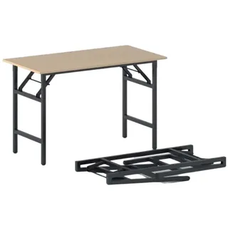 Konferenztisch klappbar, Klapptisch FAST READY, 120x60 cm, Buche, schwarzes Gestell