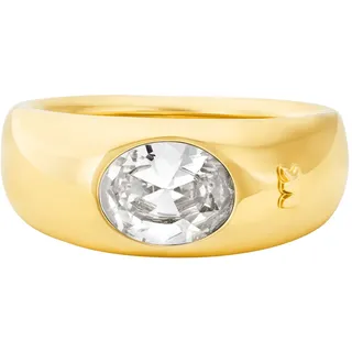 Michael Kors Fingerring MICHAEL KORS "Schmuck Geschenk Messing Ring PREMIUM" Gr. 17,5, gold (gelbgoldfarben, kristallweiß), Fingerringe, Damen, 17,5, Messing, 3mm, mit Zirkonia (synth.)