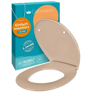 Calmwaters WC Sitz Premium Bahamabeige Absenkautomatik, Made in EU, 250 kg, Antibakteriell Abnehmbar Duroplast, 26LP6139