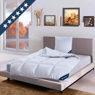 4-Jahreszeiten Gänsedaunendecke »FIRST CLASS« – 100% Gänsedaunen, Klasse 1, Downpass, hergestellt in Deutschland, Größe: 155x220