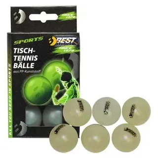 Best Sporting Tischtennisbälle Glow In The Dark grün leuchtend, & 40mm 6 Stück