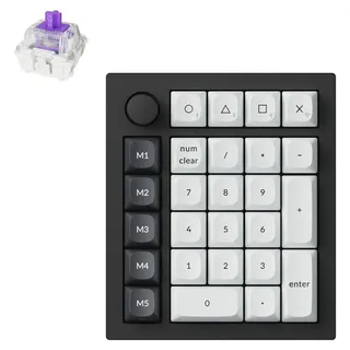 Keychron Q0 HE QMK Wireless Number Pad Kabelloser Magnetisches Numpad, 2,4 GHz/Bluetooth 5.1, Schnelltrigger, RGB, programmierbarer mit QMK, Schwarz