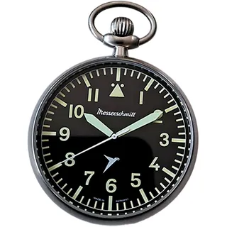 Messerschmitt ME-Tau-2 Taschenuhr im Fliegeruhren-Stil mit Kette