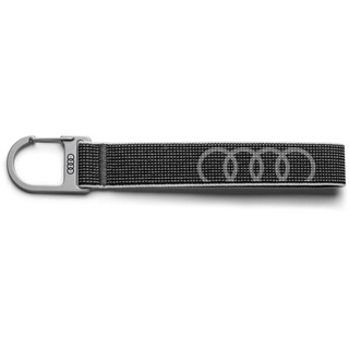 Audi Collection Audi Schlüsselanhänger Schlaufe Ringe Logo Karabinerhaken, grau