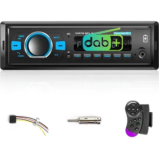 Hodozzy DAB+/DAB Autoradio 1 Din Bluetooth 5.0, 2xUSB/SD/EQ/Aux-in,Lenkradsteuerung,Freisprecheinrichtung,MP3 Player,25W*4