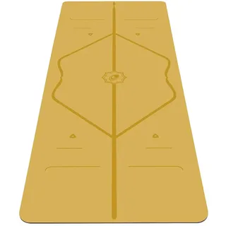 LIFORME Yogamatte - Die Weltweit Beste Umweltfreundliche, rutschfeste Yoga Matte Mit Dem Originalen Einzigartigen Ausrichtungsmarkierungssystem - Biologisch Abbaubare Matte (Golden Sand)