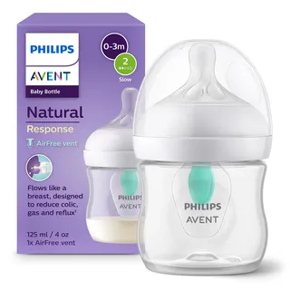Philips Natural Response - Babyflasche mit Airfree Ventil 125ml, Sauger 2 - SCY670/01