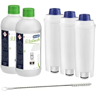 2x DELONGHI EcoDecalk Entkalker + 3x DELONGHI Wasserfilter DLS C002 + 1x DELONGHI Reinigungsbürste (Pipe Cleaner)