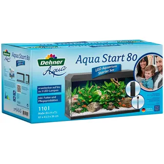 Dehner Aqua Start 80 110 l mit Futter/Pflege Schwarz
