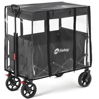 Sekey Bollerwagen Regenschutz für Bollerwagen Faltbar mit Dach, Bollerwagen Zubehör Regenabdeckung aus Hochwertigem Eva-Material, 75 * 50 * 65 cm【Bollerwagen Nicht enthalten】