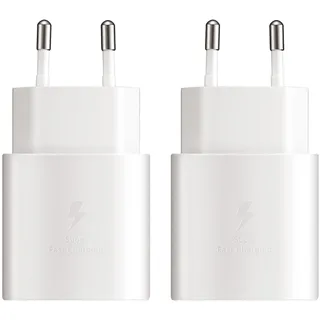 2er-Pack 25W USB C Schnellladegerät für Samsung Galaxy S25 S24 A16 A55 A54 A53 A52 A36 A35 A16 A15 A15 M35 5g S23 S22 S21 S20 FE Ultra Plus für iPhone, iPad,Super Fast Charging Ladegerät Netzteile
