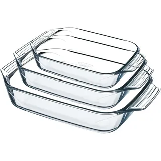 Pyrex 8023510, Set aus 3 Auflaufformen aus Glas – Borosilikatglas