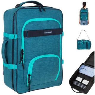 Elephant Gin Elephant Rucksack Handgepäck FLY Travel Reise Daypack Kabinenrucksack Kabinengepäck Reiserucksack 42 Liter (Grün-Türkis Petrol 13029) - XL