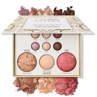Laura Geller New York Das Beste der Besten Baked Starter Kit Palette - Toskana-Träume - Volle Größe - Enthält Bronzer, Rouge, Highlighter und 6 Lidschatten - Reisefreundlich