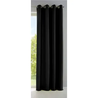 Vorhang Blickdicht Gardine Matt Lichtdurchlässig »Palermo« mit Ösen und Raffhalter Dekoschal HxB 175x140 cm Schwarz, 10000265
