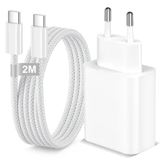 Ladegerät USB C Schnellladegerät für iPhone 17 Air 16e 17 16 15 Pro Max Plus, USB C Ladegerät 20W Netzteil Usb C Stecker Usb C Power Adapter Ladeadapter Charger mit USBC Kabel 2M für iPad Pro/Air/Mini
