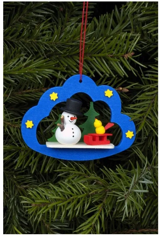 Christian Ulbricht Baumbehang Schneemann in Wolke 7,5 / 5,7 cm