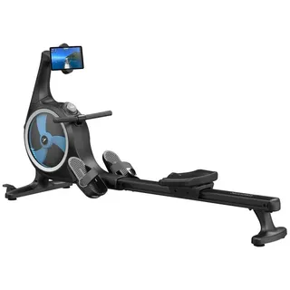 Skandika Rudergerät Nemo V Hybrid | Wasser und Magnetwiderstand kombiniert, 90° Tank, bis 200 cm & 150 kg, Kinomap App kompatibel, Bluetooth, aufstellbar | Wasserrudergerät für Zuhause